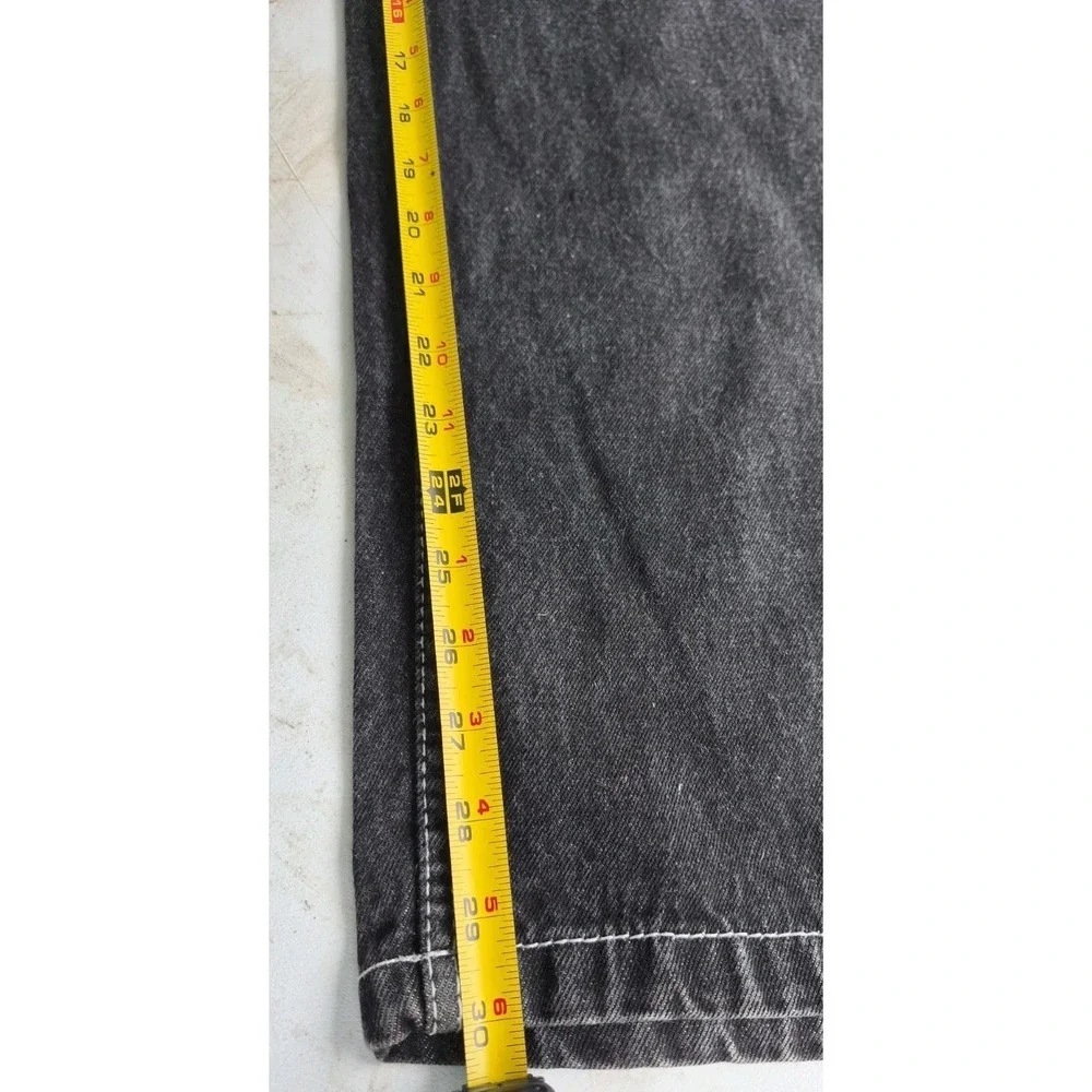 VTG Southpole Authentic Collection Baggy Jeans Mens 38 Black Contrast Stitch Y2K